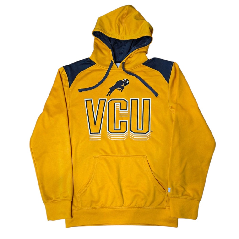 Russell VCU Commonwealth Athletic‎ Hoodie Sweatshirt Yellow Long Sleeve Size S